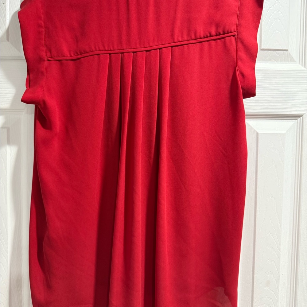 Pleione V-Neck Red Blouse - Picture 4 of 4